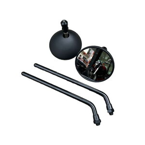 K-SPEED K-SPEED-CA26J Decorative Round Side Mirror Classic V2 Black For HONDA C125CT125 C125 CA26