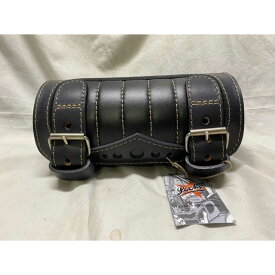 K&W Lucky Custom Leather製 ツールバッグ（ダメージブラック×ブラック） SBSP04-1-TB 部品屋K&W ツーリング用バッグ バイク