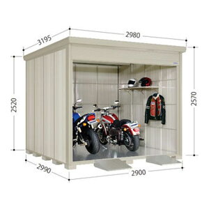 【メーカー直送】タクボ物置 バイクシャッターマン BS-S2929 組立+転倒予防措置(土)付き BS-S2929WH-T
