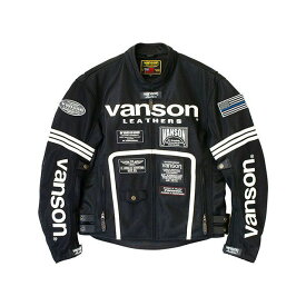 バンソン 2025春夏モデル VS25105S メッシュライダースジャケット（ブラック/ホワイト） サイズ L VS25105S