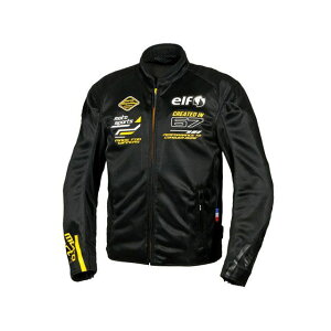 エルフ 2025春夏モデル EJ-S121 エオリアメッシュジャケット(ブラック&イエロー) サイズ M EJ-S121