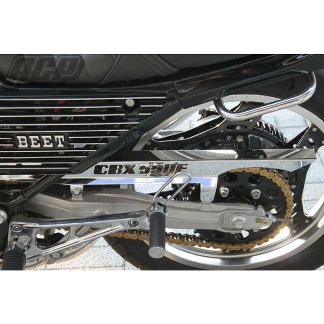 新品／ACP CBX400F CBX550F チェーン関連パーツ CBX550F用 ロゴ入り メッキチェーンケース ACP バイク  モトメガネ 