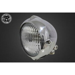 ガレージT&F ビラーゴ250(S) 4.5インチビンテージヘッドライト/クラシックレンズ仕様+ステーSET(タイプA) ビラーゴ250(S) タイプ ポリッシュリム/マットブラックボディ・クリアー ・40215