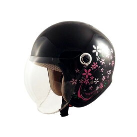 SPEEDPIT GS-6 シールド付きジェットヘルメット Gino カラー：さくらブラック GS-6 スピードピット レディース・キッズヘルメット バイク
