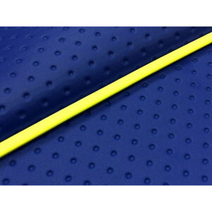 グロンドマン シグナスD(4TG/4KP) 国産シートカバー フルエンボスブルー シグナスD タイプ 被せ 仕様 黄パイピング GR68YC390P100