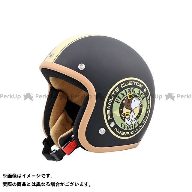 【ポイント最大19倍】AXS ジェットヘルメット SNJ-19 スヌーピー ヘルメット バイカー（マットブラック/アイボリー） アークス
