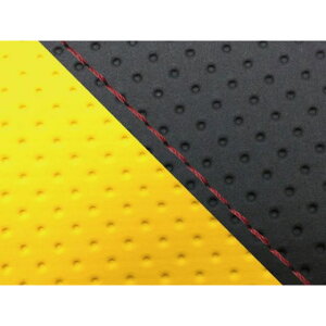 グロンドマン CBR1000RR(SC57) 国産シートカバー 張替 エンボス黒&エンボスイエロー CBR1000RR 仕様 赤ステッチ 適合 シングル(フロント側) GH5574HC825S40