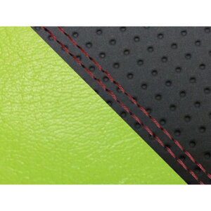 グロンドマン CBR1000RR(SC57) 国産シートカバー 張替 エンボス黒&ライムグリーン CBR1000RR 仕様 赤ダブルステッチ 適合 シングル(フロント側) GH5574HC815SW40