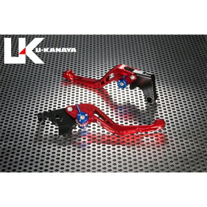 ユーカナヤ GPタイプ アルミ削り出しビレットショートレバー(レバーカラー:レッド) KLE400 調整アジャスターカラー レッド KA065-005-0605-05
