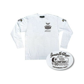 正規品／VonDutch 2017-2018秋冬モデル VOM-LT26 LONG SLEEVE T-SHIRT（ホワイト） サイズ：L VOM-LT26 ボンダッチ カジュアルウェア バイク