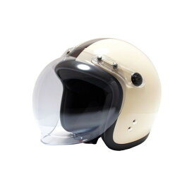 【メーカー直送】B&B シールド付ジェットヘルメット（アイボリーブラウンライン） BB004 ビー＆ビー ジェットヘルメット バイク