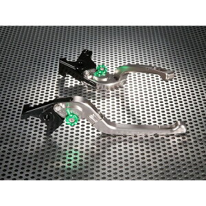 ユーカナヤ Rタイプ 可倒式 アルミ削り出しビレットレバー(レバーカラー:チタン) 675ストリートトリプルR/RX カラー 調整アジャスター:グリーン TR002-016-0706-07