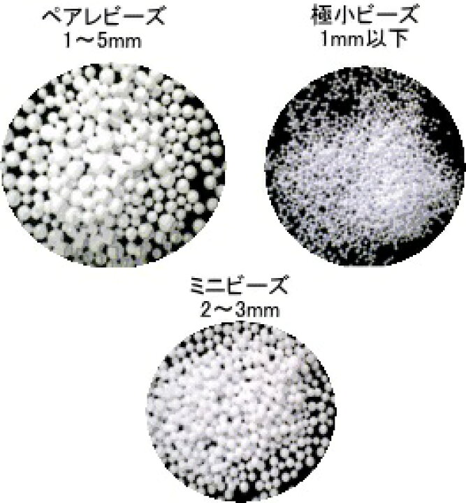 楽天市場】お試し用発泡ビーズ3種各100g(ビーズクッション補充・詰替え  