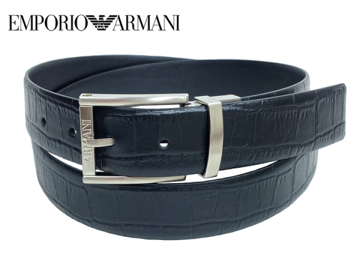 EMPORIO ARMANI ベルト Y4S071 YKL1J Emporio Armani Y4S071 YKL1J Cintura Reversible Leather Mens