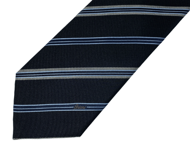 【新品】 Brioni ブリオーニ ネクタイ ネイビー ブルー系 Essential ネイビーブルー シルク ネクタイ