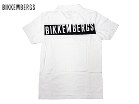 ビッケンバーグ ポロシャツ BIKKEMBERGS T60 P131 少し難有り バックロゴ入り メンズ向け ホワイト ストレッチコットン 半袖 ポロシャツ メンズSサイズ DIRK BIKKEMBERGS ダークビッケンバーグ