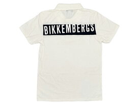 ビッケンバーグ ポロシャツ BIKKEMBERGS T60 P131 少し難有り バックロゴ入り メンズ向け オフホワイト ストレッチコットン 半袖 ポロシャツ メンズSサイズ DIRK BIKKEMBERGS ダークビッケンバーグ