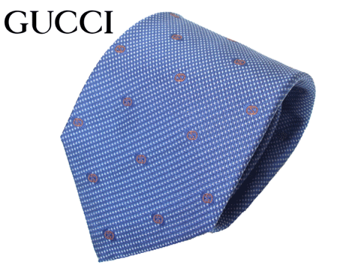 GUCCI ブルー系 ストライプネクタイ GUCCI グッチ ネクタイ ビー ハチ ストライプ柄 シルク