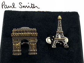 ポールスミス カフスボタン Paul Smith M1A CUFF FSOUVN MEN CUFFLINK SOUVENIR ARC DE TRIOMPHE DE L’ETOILE LA TOUR EIFFEL ロゴ入り 凱旋門 X エッフェル塔 形 カフリンクス カフスボタン