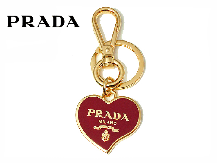 PRADA プラダ　レザー製　キーリング ハート型（赤/レッド） PRADA プラダ レザー製 キーリング ハート型（赤/レッド）