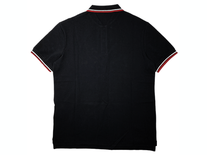 プラダ　黒　ポロシャツ 胸ポケット付き 今日特価】Prada 25SS 胸元ポケット セミジップ ショート