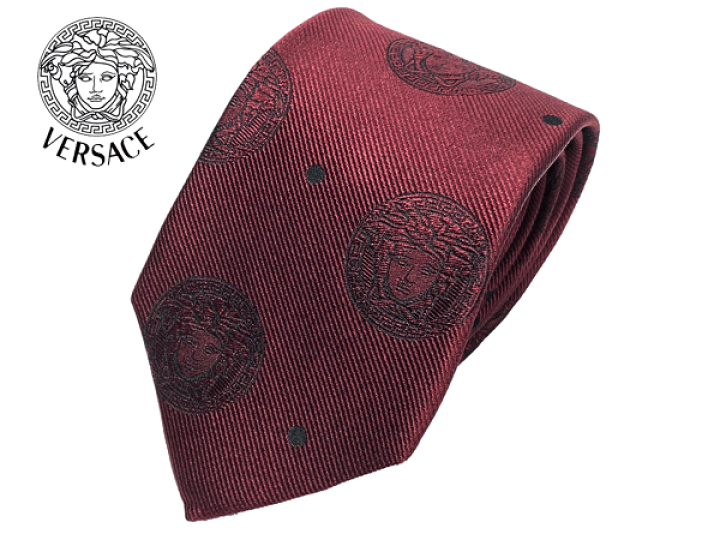美品✨VERSACE ネクタイ　ヴェルサーチ　メデューサ　ジャガード　ブラウン 美品✨VERSACE ネクタイ ヴェルサーチ メデューサ ジャガード レジメン