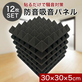 吸音材 防音材 防音シート 防音 吸音 シート パネル 遮音 壁 断熱 貼る 窓 床 天井 12枚セット 30cm x 30cm x 5cm