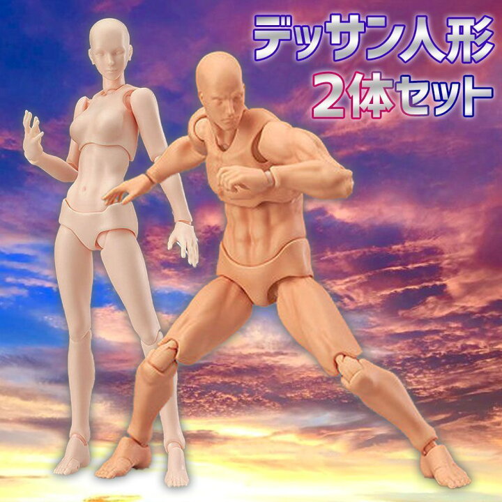 楽天市場】デッサン人形 デッサンモデル 男 女 2体セット デッサン 