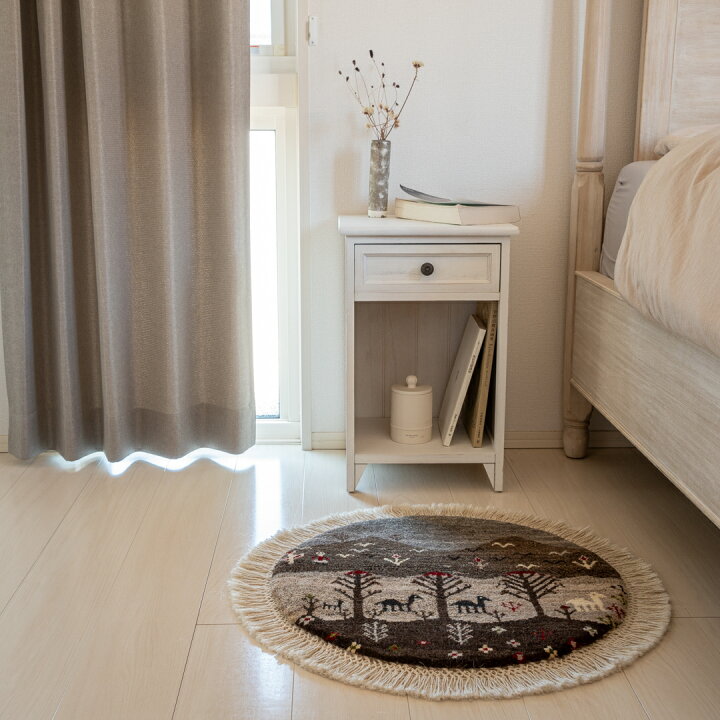 楽天市場】【本場イラン産】ギャッベ 丸型 直径58cm 商品番号G1295_NE  