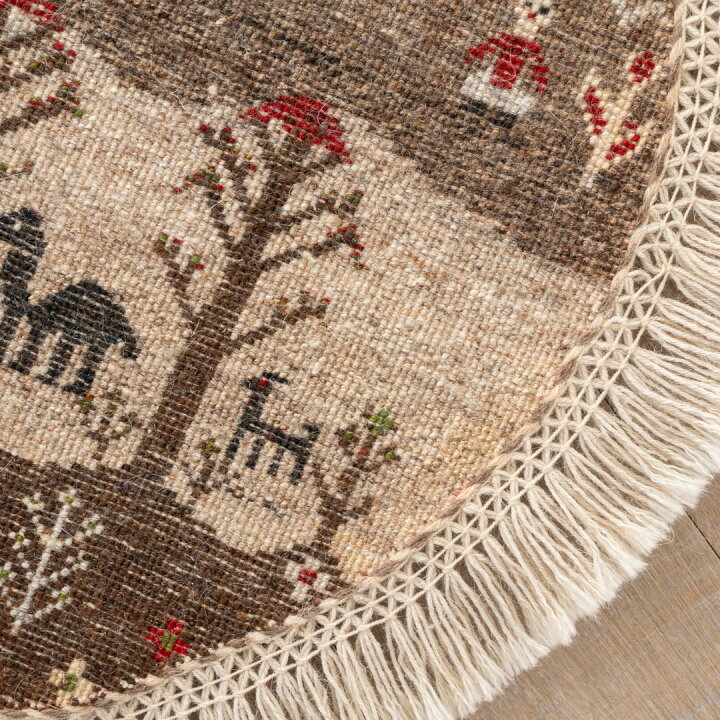 楽天市場】【本場イラン産】ギャッベ 丸型 直径58cm 商品番号G1295_NE  