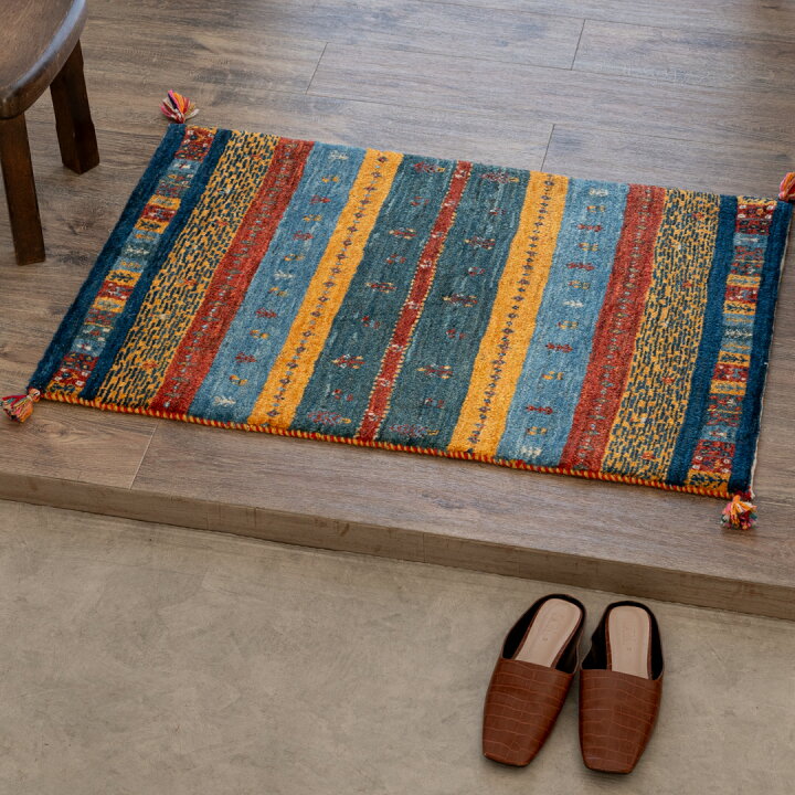 楽天市場】【本場イラン産】64×95cm ギャッベ 玄関マットS（送料無料 