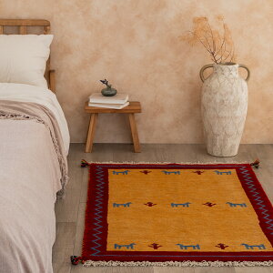 【アウトレット商品】【本場イラン産】83×123cm ギャッベ 玄関マット他Mサイズ(送料無料 手織り 天然染料 かわいい おしゃれ 絨毯 ラグ ウール100% ギャベ Gabbeh)◆ORAM オーラム