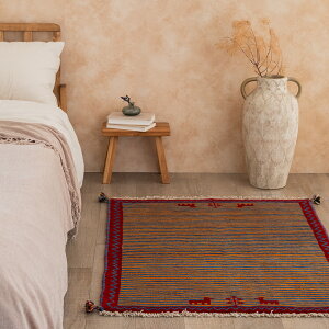 【本場イラン産】85×120cm ギャッベ 玄関マット他Mサイズ(送料無料 手織り 天然染料 かわいい おしゃれ 絨毯 ラグ ウール100% ギャベ Gabbeh)◆KIKIBI キキビ