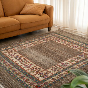 【本場イラン産】ギャッベ 148×192cm ラグ(送料無料 手織り 天然染料 かわいい おしゃれ 絨毯 ラグ ウール100% ペルシャ ギャベ Gabbeh リーズバフト)