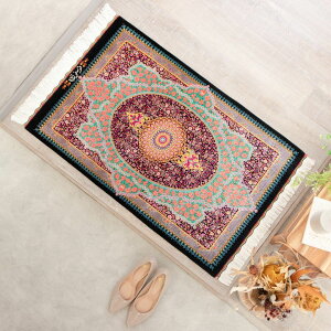 【本場イラン産】59×92cm ペルシャ絨毯 玄関サイズM(送料無料 手織り 天然染料 かわいい おしゃれ 絨毯 ラグ シルク100% ペルシャ)◆QSENIA クセニア