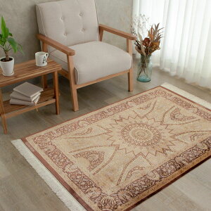 【本場イラン産】98×146cm ペルシャ絨毯 ラグサイズS(送料無料 手織り 天然染料 かわいい おしゃれ 絨毯 ラグ シルク100% ペルシャ)◆PINED ピネード