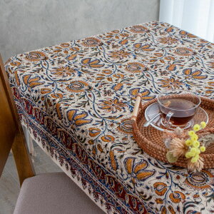 【本場イラン産】ペルシャ更紗 100×150cm 総柄 ブラウン(ペルシャ絨毯風 洗える マルチカバー ギフト テーブルクロス 綿100% ガラムカール おしゃれ 送料無料)