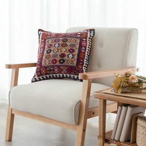 【本場イラン産】45×43cm アンティークキリムクッション(送料無料 手織り 天然染料 かわいい おしゃれ 絨毯 ラグ ペルシャ ヴィンテージ トライバル ウール100%)◆NARIMAN ナリマーン