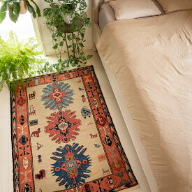 【本場イラン産】101×153cm キリム ラグサイズM（送料無料 手織り 天然染料 かわいい おしゃれ 絨毯 ラグ ヴィンテージ トライバル ウール100%）◆ANAHITA　アナーヒター