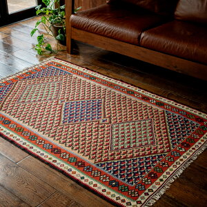 【本場イラン産】101×156cm キリム ラグサイズS(送料無料 手織り 天然染料 かわいい おしゃれ 絨毯 ラグ)◆AMAN アマン