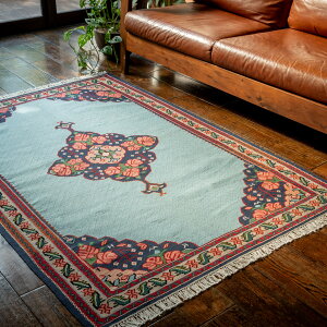 【本場イラン産】110×160cm キリム ラグサイズM(送料無料 手織り 天然染料 かわいい おしゃれ 絨毯 ラグ ヴィンテージ トライバル ウール100%)◆SABOOR サブール