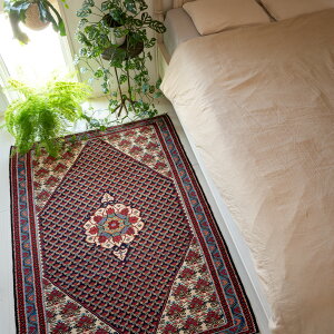 【本場イラン産】116×162cm キリム ラグサイズM(送料無料 手織り 天然染料 かわいい おしゃれ 絨毯 ラグ ヴィンテージ トライバル ウール100%)◆GOLZAR ゴルザル