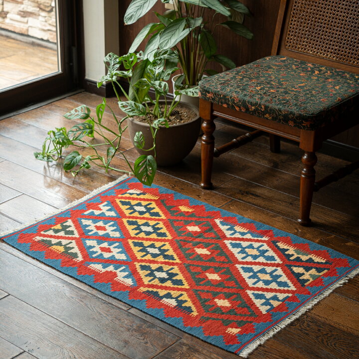 楽天市場】【本場イラン産】62×92cm キリム 玄関マット他（送料無料 