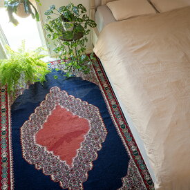 【本場イラン産】134×217cm キリム ラグサイズL（送料無料 手織り 天然染料 かわいい おしゃれ 絨毯 ラグ ヴィンテージ トライバル ウール100%）◆AZITA　アーズィター