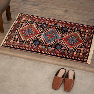 【ペルシャ手織り絨毯】60×91cm シーラーズ産(送料無料 手織り 天然 かわいい おしゃれ 北欧 おうち時間 床暖房対応 人気 マット 絨毯 ラグ 玄関マット)