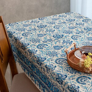 【本場イラン産】ペルシャ更紗 総柄 ブルー 約100×150cm (ペルシャ絨毯風 洗える マルチカバー ギフト テーブルクロス 綿100% ガラムカール おしゃれ 送料無料)