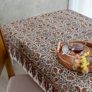 【本場イラン産】ペルシャ更紗 総柄 ブラウン 約100×150cm (ペルシャ絨毯風 洗える マルチカバー ギフト テーブルクロス 綿100% ガラムカール おしゃれ 送料無料)