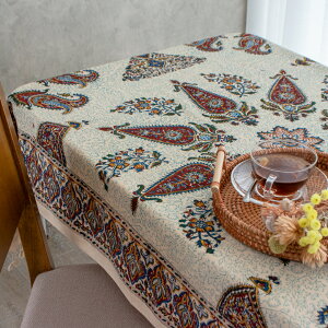 【本場イラン産】ペルシャ更紗 中心柄 ブラウン 約100×150cm (ペルシャ絨毯風 洗える マルチカバー ギフト テーブルクロス 綿100% ガラムカール おしゃれ 送料無料)