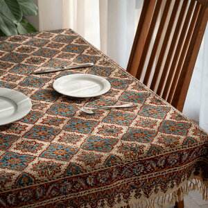 【本場イラン産】ペルシャ更紗 100×150cm 総柄 ブラウン(送料無料 手織り 天然染料 かわいい おしゃれ マルチカバー テーブルカバー ソファーカバー テーブルクロス 綿 コットン ペルシ