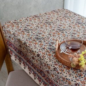 【本場イラン産】ペルシャ更紗 100×150cm 総柄 ブラウン(ペルシャ絨毯風 洗える マルチカバー ギフト テーブルクロス 綿100% ガラムカール おしゃれ 送料無料)